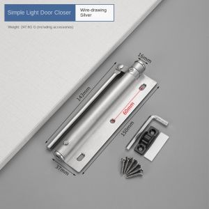 Stainless Steel Automatic Door Closer Anti-Collision Easy Home Use Silent Door Closer Hydraulic Adjustable Push-Pull Door