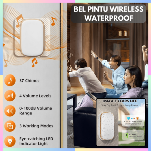 FAST DELIVERY MECTIME Bell Pintu Rumah Jarak Jauh Tanpa Kabel Wireless Door Bell Waterproof 37 Nada
