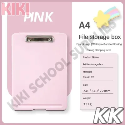 KK 2 IN 1 Clipboard File Box Storage A4 Clipboard File Box Office School Student Learning Supplies