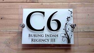 Nomor Rumah Akrilik 2 Lapis Cantik Elegan Mewah