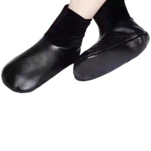 Không thấm nước chất liệu da PU tất kiểu Dép lê cho phụ nữ và nam mùa đông ấm dày Lót Lông Cừu nhiệt vớ Thảm chùi chân bình thường