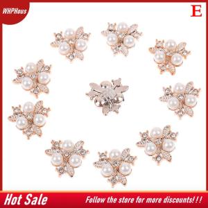 【COD】🔥🔥🔥 10PCS Pearl Flower Rhinestone Buttons Sparkling Crystal Hairpins DIY Crafts