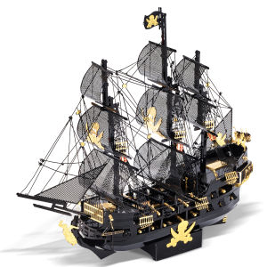 Piececool Building Toy Sets -The Flying Dutchman Pirate Ship Building Blocks 3D Metal Puzzles Gift for Kids