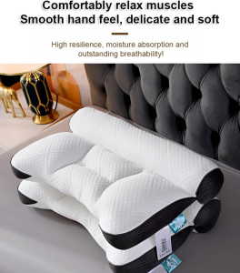 [In stock] Sleep neck protection anti-traction pillow household adult pillow washable single pillow knitted low pillow goose down pillow to improve sleep comfort
