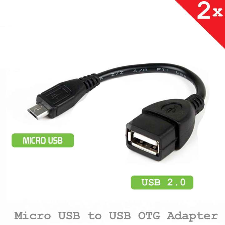 2x Micro USB to USB OTG Cable Adapter for Android Samsung
