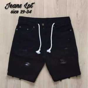Celana Jeans Pendek Sobek Pria Jeans Pendek Ripped Robek Pria Premium Terkini Terlaris