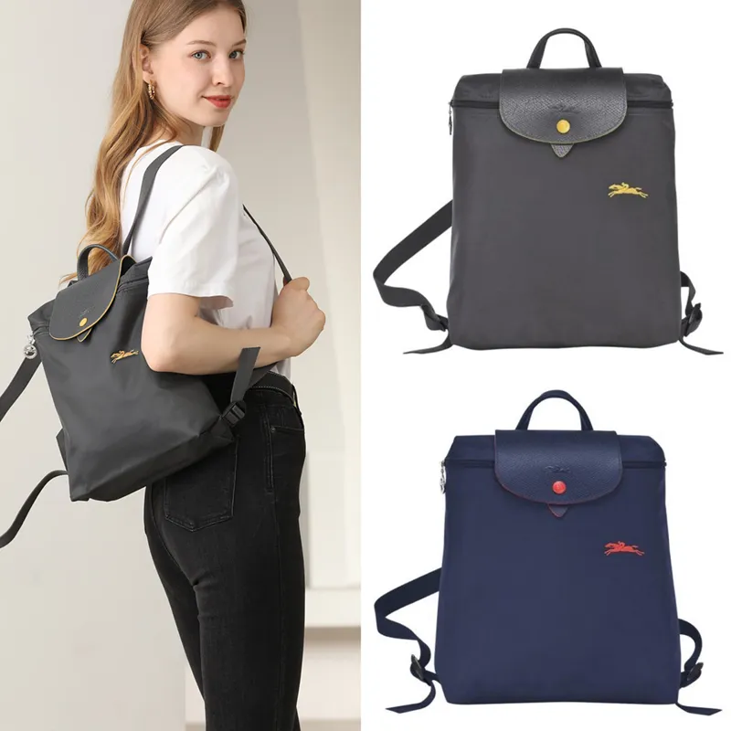 100 original LONGCHAMP Official Store Bag Le Pliage Club Women s Bag Mini Backpack 70th Anniversary Edition Embroidered Folding student Backpack L1699 Lazada