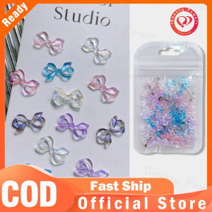 50 Chiếc Móng Tay Nhiều Màu Sắc Nơ Đa Dạng Hình Dạng Dễ Thương Nữ Tính Nhựa Móng Tay Nghệ Thuật DIY Quyến Rũ Trang Trí