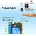 Diese DC 12V 10A 1Channel RF 433Mhz Receiver Relay Module Wireless Remote Control A/B Button Long distance used for DC motors/LED light strips/water pumps/car locks/TV remote. 