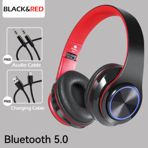 B39 Headset Bluetooth Lampu LED Warna-warni Henset Bloetooth With Mic HiFi Stereo Wireless Headphone