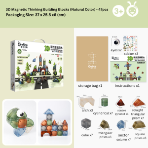 MALOTOYS - ONSHINE 3D Magnetic Blocks 25/47 Pcs Geometry Building Block Building Mainan DIY Susun Balok Geometri Magnet Anak Malo Toys