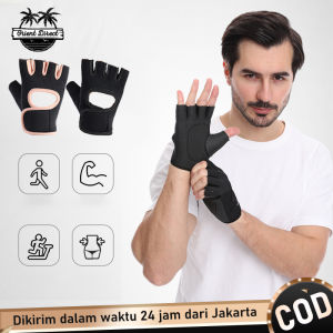 1 Pasang Sarung Tangan Fitness Gym Pria Dan Wanita Sarung Tangan Olahraga Fingerless Cycling Gloves Weight Lifting Gloves
