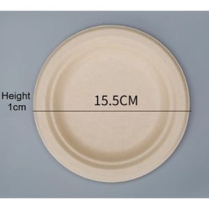 Natural Compostable Sugarcane Round Plate Disposable Bagasse Plate Biodegradable Eco-Friendly Plate Oil and Waterproof