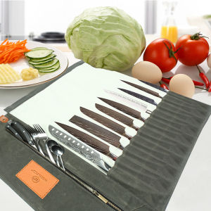 WESSLECO Chef Knife Bag Roll Bag Carry Case Bag Kitchen Cooking Portable Durable Knife Storage Pockets