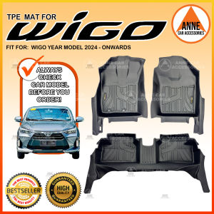 TPE Extended Car Deep Dish Matting for Toyota Wigo 2013 2014 2015 2016 2017 2018 2019 2020 2021 2022 2023 / 2024 Onwards Car Mat Extended / Floor Liner Matting / Elegant Deepdish Design Anne Car Accessories Accessory EP