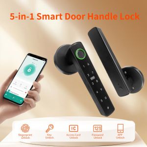 Tuya Bluetooth APP Smart Fingerprint Door Lock With Password UnlockingSingle Handle Smart life【Fast Delivery】