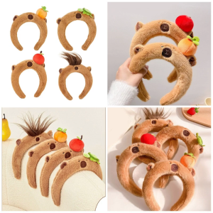 Dễ Thương Capybaras Hình Dạng bờm tóc Phụ Nữ Spa rửa mặt trang điểm Headbands Cho Nhiếp Ảnh tiệc giáng sinh Phụ kiện tóc