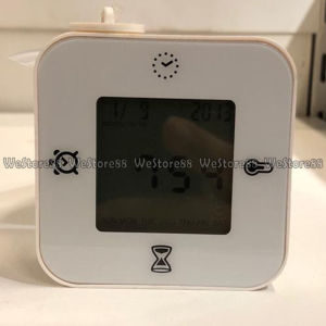 Jam meja digital alarm timer suhu 7x7 cm plastik WEO IK7005