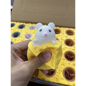 GGS MN22 Mainan Pop It Squishy Karet Silikon / Mainan Tikus Keju Lucu Remasan / Mainan Penghilang Stres