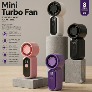 Emporium Charge : 3600mAh Portable Mini Handheld Fan 3.5 Inch High Speed Personal Turbo Strong Wind Outdoor Travel Fan