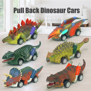 Dinosaur Toys Car for Kids Boy 6 Pack Jurassic Dinosaur Monster Pull Back Vehicles Collectable Party Favor Toys Gifts for Boys Girls