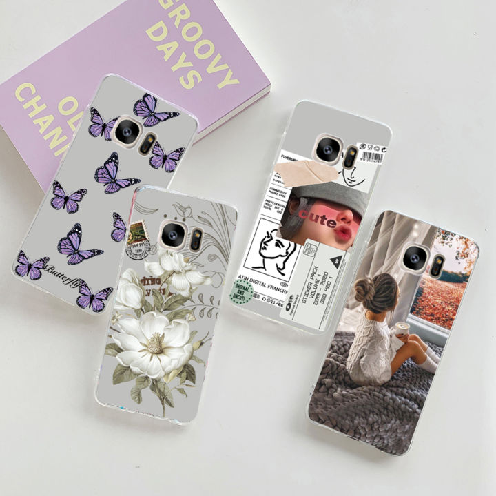 Soft Case For Samsung Galaxy S6 Edge G925F Clear TPU Cute Painted Silicone Back Cover Phone Casing For Samsung S6Edge Cases