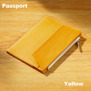 1Pcs TN Zipper Storage Bag Travel Notebook Water Washed Kraft Paper Receipt Storage Bag