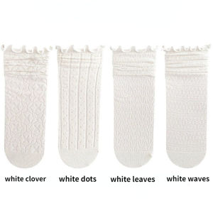 Kiyayai ถุงเท้าผู้หญิงลูกไม้ไม่มีกลิ่นเท้า ถุงเท้าน่องผู้หญิงสีทึบ ถุงเท้าผู้หญิงระบายอากาศบางในฤดูใบไม้ผลิและฤดูร้อน ถุงเท้ากลางน่อง ถุงเท้าขนผู้หญิง