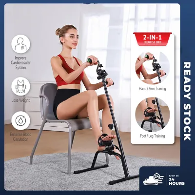 Premium Rehabilitation Bicycle Portable Collapsible Elderly Indoor Fitness Exercise Bike Arm and Leg/ Feet Exercise