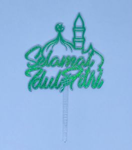 Topper Kue Tema Idul Fitri Warna Hijau