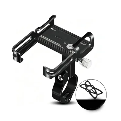HOLDER P30 + BREKET/Phone Holder Hp Sepeda Motor Alumunium Alloy Tempat Hp Dudukan Hp Sepeda Motor Holder/ P30 Holder Handphone Dudukan Ponsel Aluminium Aloy / Hitam Holder Plus MotoBar/P30 Holder HP Alumunium 360 Derajat Holder