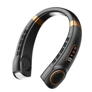 *Support Local* LED Light Neck Fan | Concert Going Night Cycling Night Jogging Night Running | 360⁰ Wind Coverage Neck Cooling Plate LED Display 5 Fan Speed Type C Charging