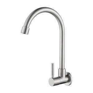 baokome stainless steel kitchen faucet wall-mounted single cold sink faucet