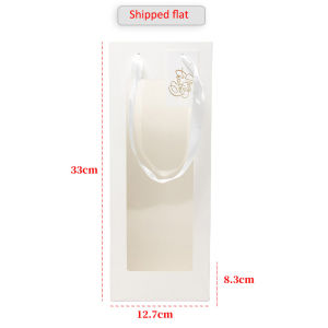 Premium Bag for Gift Flower Paper Bag Portable Flower handbag with Window Valentine’s Gift Bag