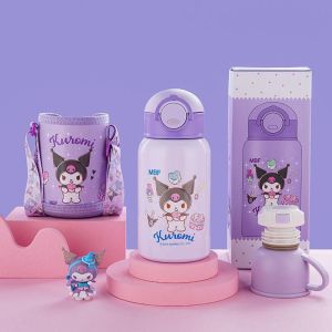 [FREE SIKAT SEDOTAN] 2 IN 1 SANRlO TUMBLER TERMOS ANAK BOTOL MINUM BOTOL AIR TAHAN PANAS DAN DINGIN TAS 600ML