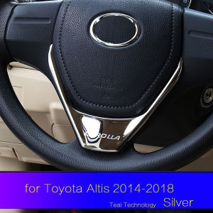 Steering Wheel Cover for toyota corolla altis 2014 2015 2016 2017 2018 G11 stainless steel 3D Trim Frame Sticker Car Accessories