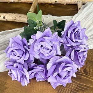 BESTOUR Multicolor Artificial Rose Flower DIY Accessories 7 Heads Faux Flower Creative Photo Props Simulation Rose Flower Home Decoration