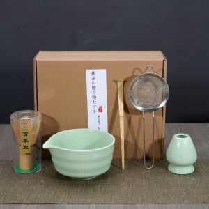 NAELIN Tea Sticks Japanese Matcha Tea Set Matcha Spoon Match Bowl Matcha Whisk Set Reusable Bamboo Ceramic Matcha Brush for Tea Lovers