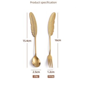 Fruit Couple Fork Spoon Tableware Feather Teaspoons Gift Christmas Creative Tea