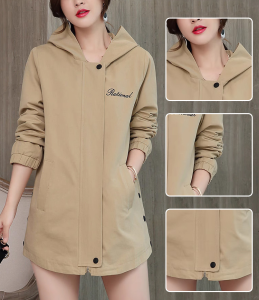 เสื้อแจ็คเก็ตกันลมสั้นเสื้อแจ็กเก็ตหลวมลำลองใหม่สำหรับผู้หญิงฤดูใบไม้ผลิและฤดูใบไม้ร่วง