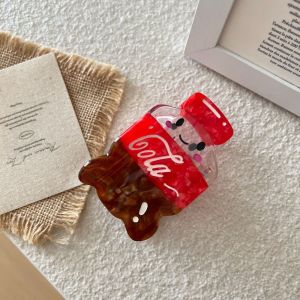 BEAUTYLADIES ชายหาด ที่หนีบผมอะซิเตท น่ารัก ตลก คลิปฉลามกรดอะซิติก หวาน หมวก คลิปผมขวดเครื่องดื่มโคล่า สาวๆ