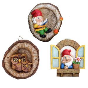 Resin Gnomes Tree Faces Hanging Outdoor Decoration For Yard And Garden Dwarf Statues And Miniature Landscape Pendants