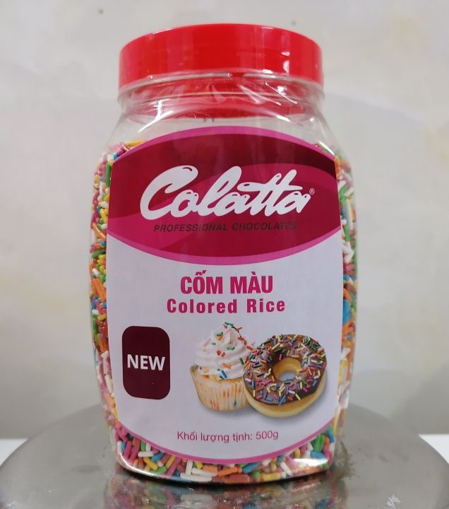[500g] CỐM MÀU (Trang trí bánh, thức uống) [Indonesia] COLATTA Colored ...