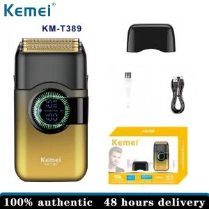 Kemei professional mens rotary electric shaver with intelligent digital display beard trimmer hair clipper and sideburns trimmer KM-T389