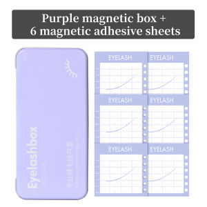 Magnetic Eyelash Extension Storage Box with 6 Lash Tiles Holder Grafting Eyelash Organizer Case Display Board Makeup Tools
