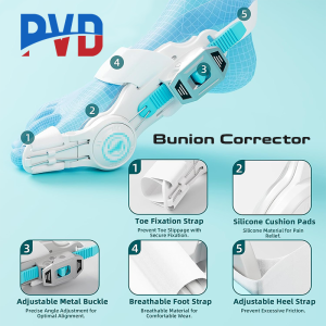 PVD 1PCS Upgraded Bunion Corrector Toe Straightener Splint Adjustable Hallux Valgus Suitable for Left/Right Feet Pain Relief