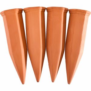 【COD&Fast Delivery】 Hexagonal Plant Self-Watering Stakes Terracotta Auto-Water Terracotta Watering Stakes Practical Automatic Plant Waterer Devices for IndoorOutdoor Plants