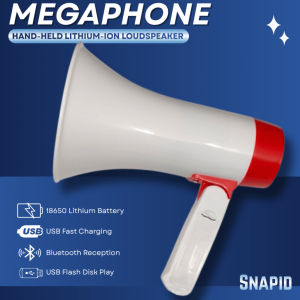 Portable Megaphone Bluetooth Speaker USB Playback Recording Siren Rechargeable Loudspeaker Handheld