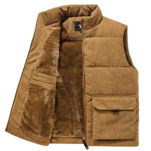 LUQUTCR Winter Male Fleece Warm Vest Coats Men Stand Collar Army Thicken Waistcoats Clothing Mens Jacket Sleeveless Vest