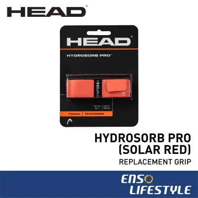 HEAD Racket Replacement Grip - Hydrosorb Pro (Solar Red) (Tennis / Padel / Pickleball / Squash / Badminton)